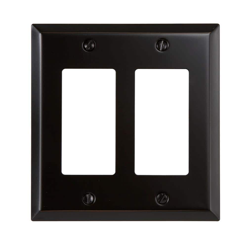 Aged Bronze Double Rocker Steel Wall Plate