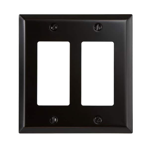 AMERELLE Bronze 2-Gang Decorator/Rocker Wall Plate (1-Pack)