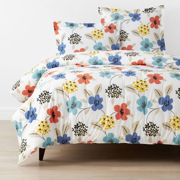 The Company Store Company Cotton Claudia Floral White Multi King/Cal King Cotton Percale Comforter