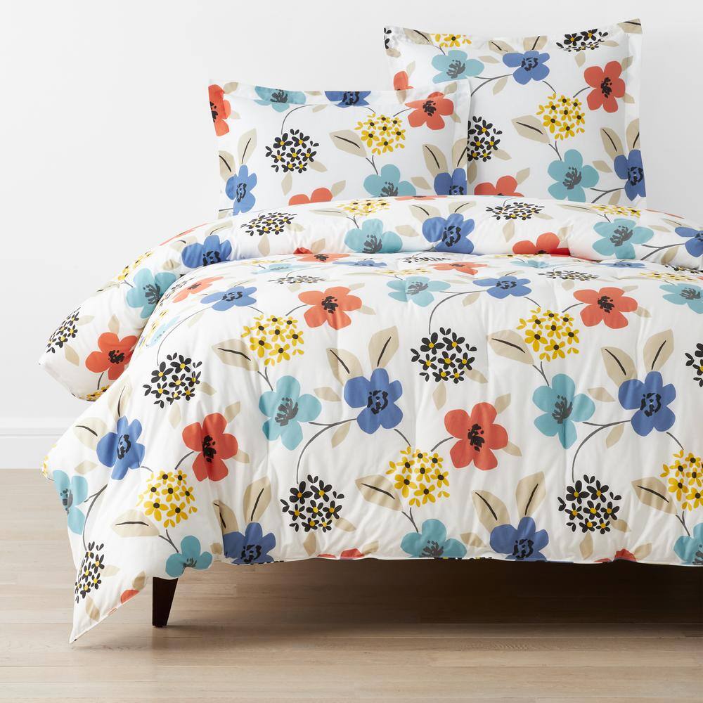 The Company Store Company Cotton Claudia Floral White Multi Queen