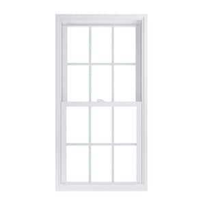 27.75 in. x 53.25 in. 70 Pro Series Low-E Argon Glass Double Hung White Vinyl Replacement Window with Grids, Screen Incl