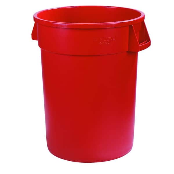 Carlisle Bronco 44 Gal. Red Round Trash Can (3-Pack)