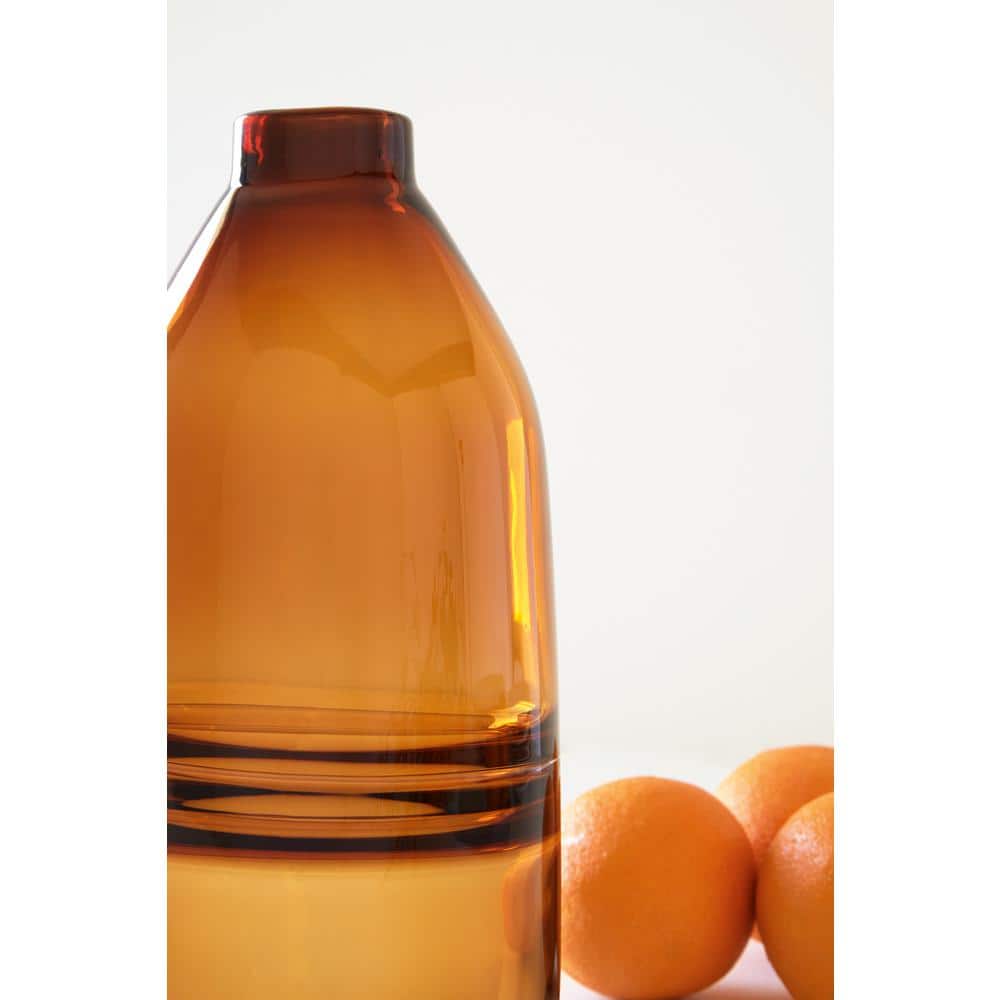 Amber Glass Contemporary Decorative Vase