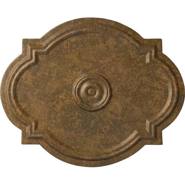 Ekena Millwork 1 in. x 21-1/4 in. x 17-3/8 in. Polyurethane Waltz Ceiling Medallion, Rubbed Bronze