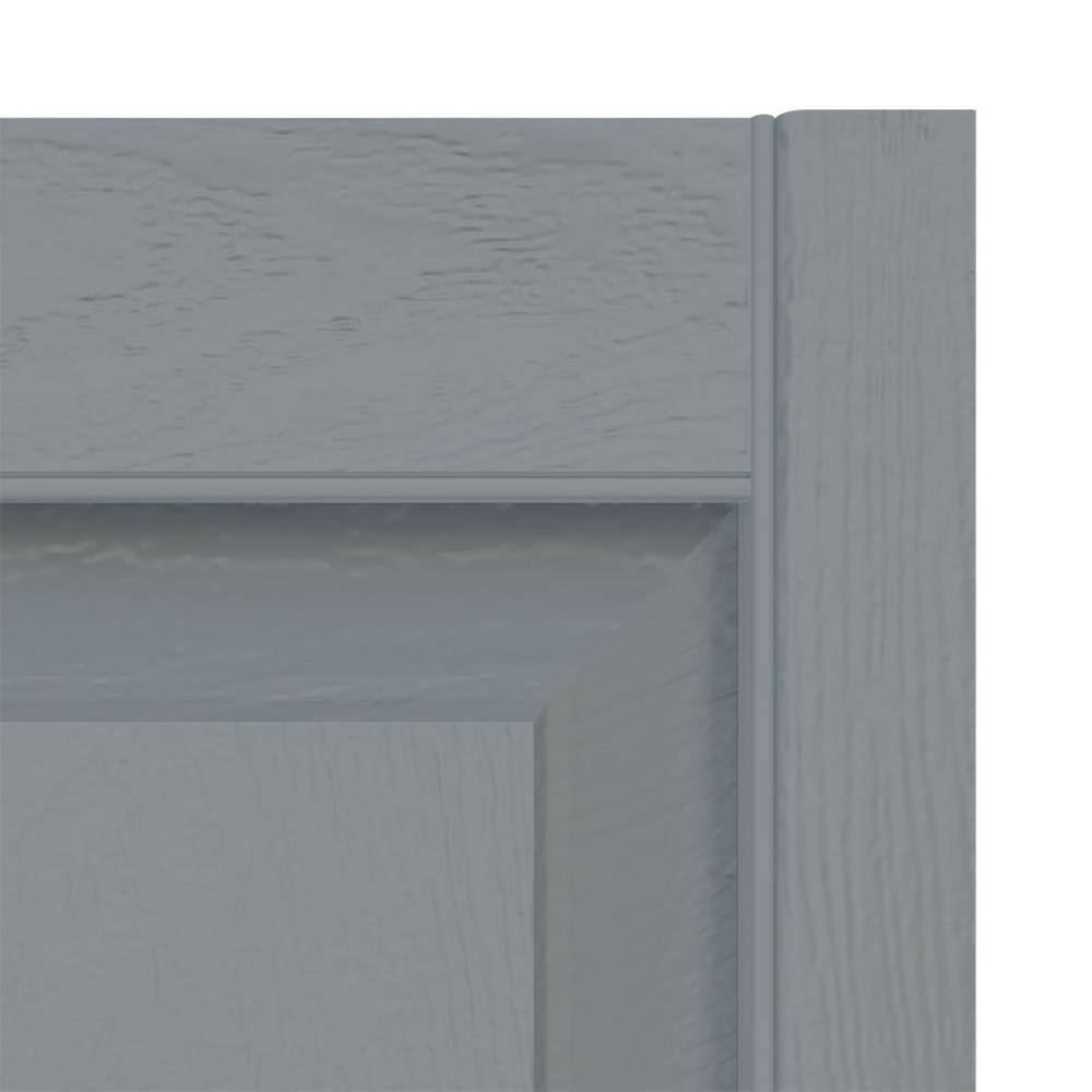 Platinum Gray Raised Panel Vinyl Decorative Shutters, 12" x 51"