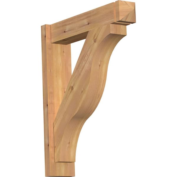 Ekena Millwork 6 in. x 28 in. x 24 in. Fuston Arts and Crafts Smooth Western Red Cedar Outlooker