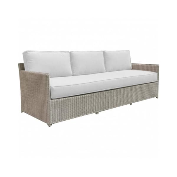 Padma's Plantation Malio 89 in. Straight Arm Fabric Rectangle Sofa in White