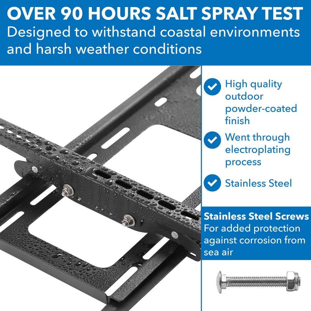 Weatherproof Black Steel Lockable Tilting TV Wall Mount for 37-80 Inch Screens