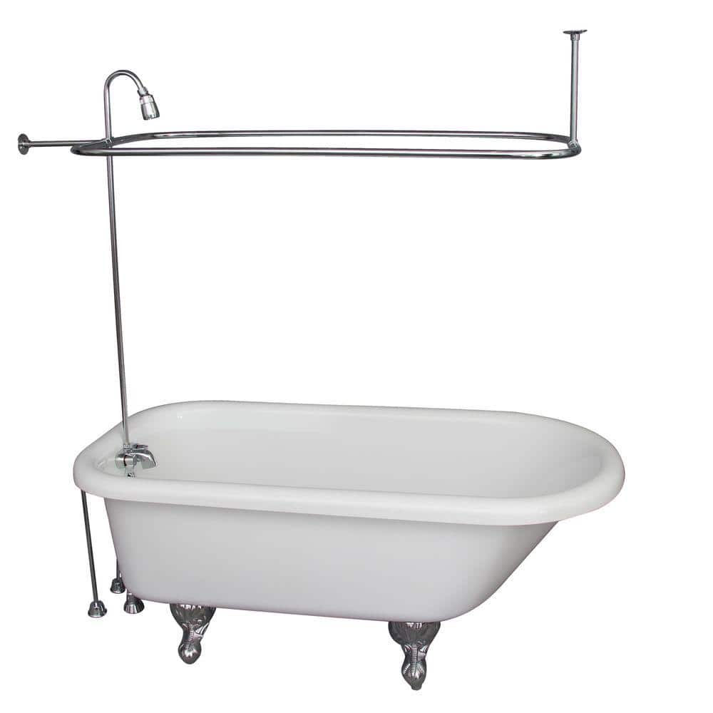 5.6 ft. Acrylic Ball and Claw Feet Roll Top Tub in White with Polished Chrome Accessories price history on PriceWatchPro
