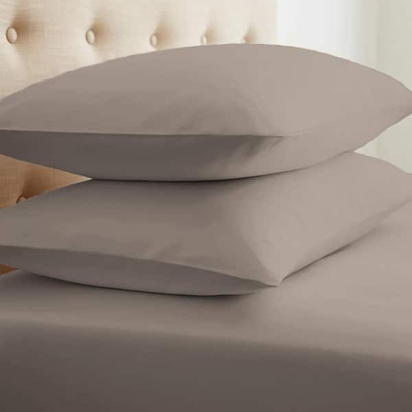Becky Cameron Performance Taupe Queen Pillowcases (Set of 2)