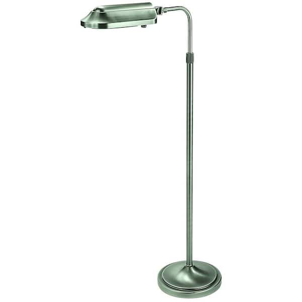 Verilux Heritage 39 in. Antiqued Brushed Nickel Natural Spectrum Floor Lamp with Full Rotation Head and Adjustable Arm