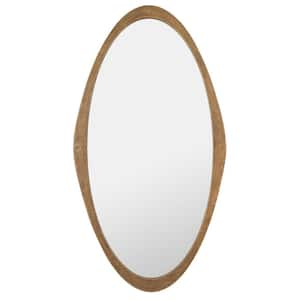 Cassini 25 in. W x 47 in. H Iron Oval Modern Brass Wall Mirror