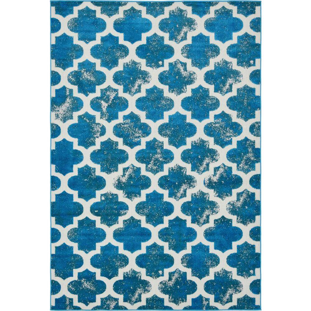 Unique Loom Indoor/Outdoor Nashville Turquoise 6' 0 x 9' 0 Area Rug