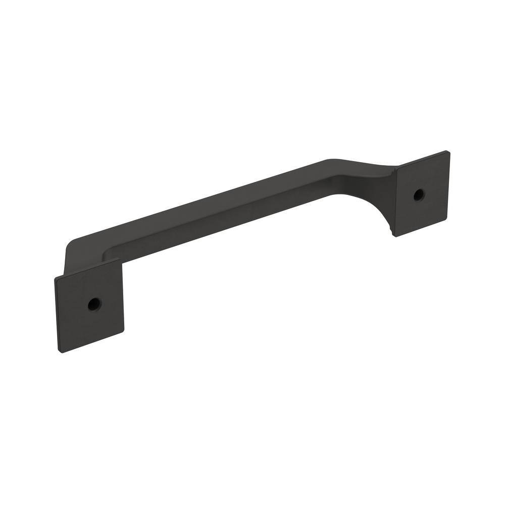 Matte Black 5-1/16 inch Modern Cabinet Pull with Mounting Hardware