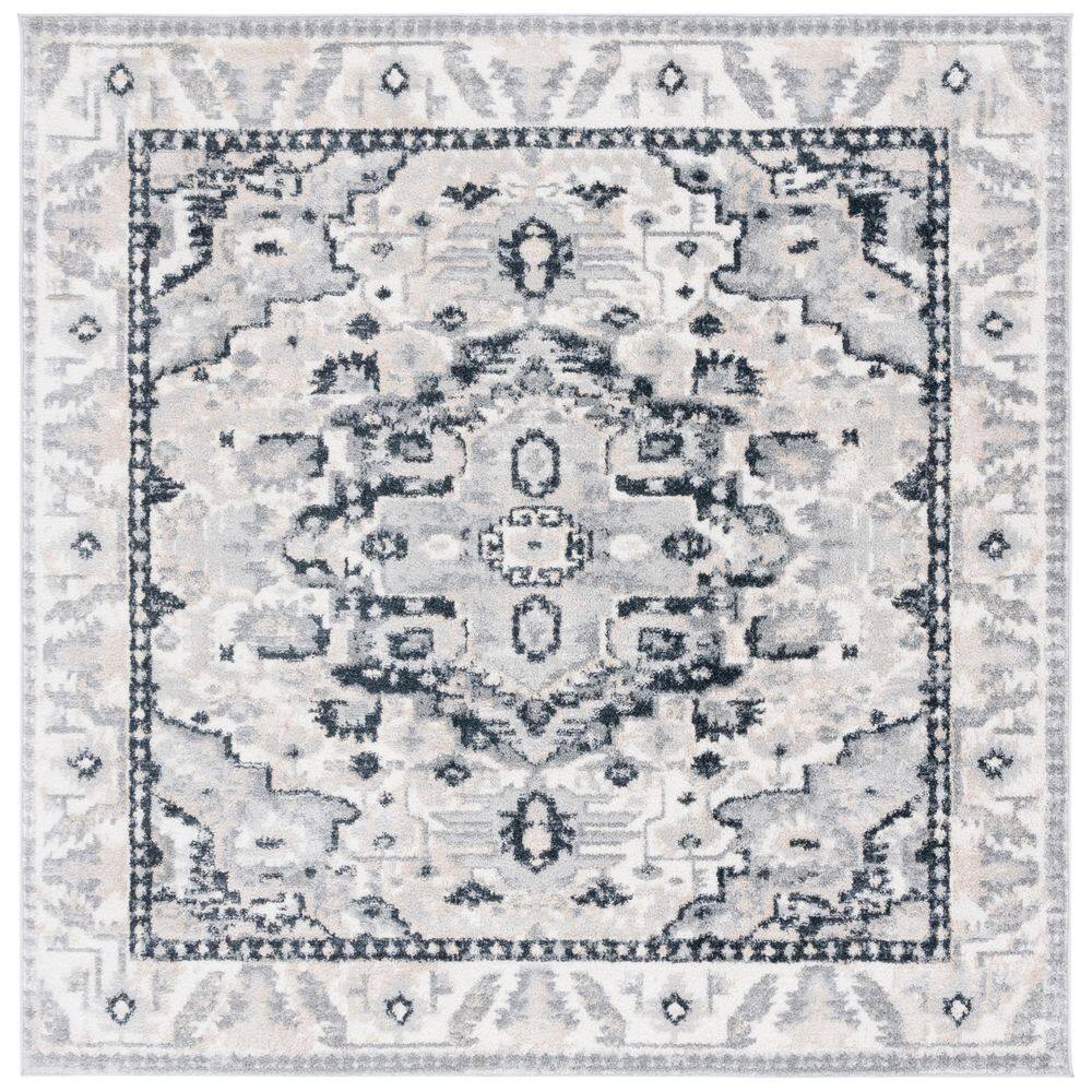 Layla 7 ft. x 7 ft. Ivory Gray/Charcoal Ornate Medallion Square Area Rug price history on PriceWatchPro