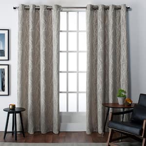 Finesse Natural Nature Light Filtering Grommet Top Curtain, 54 in. W x 96 in. L (Set of 2)