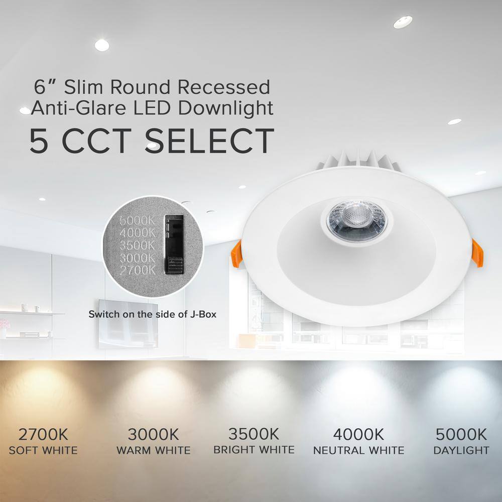 7-Inch White Aluminum Round LED Recessed Downlight