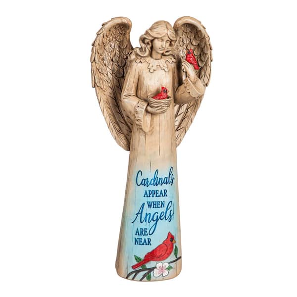 Evergreen 12 in. H Cardinals Appear Angel Garden Statuary