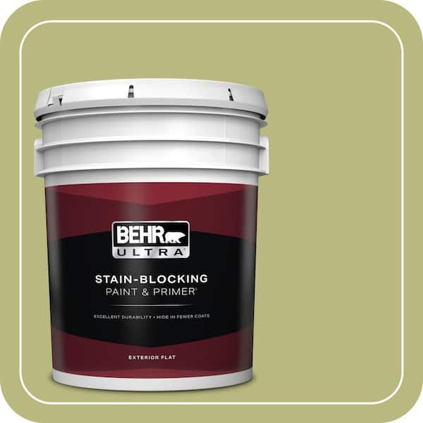 BEHR ULTRA 5 gal. #400D-5 Grass Cloth Flat Exterior Paint & Primer
