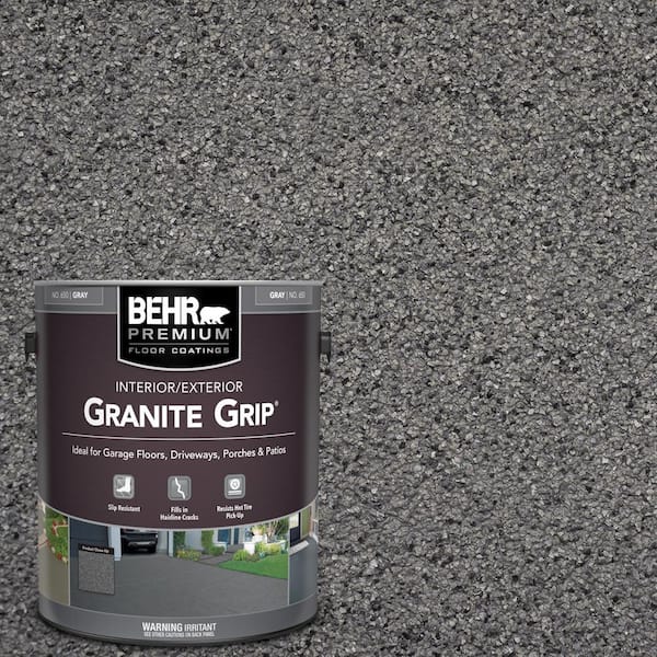 BEHR PREMIUM 1 Gal. Gray Granite Grip Decorative Flat Interior/Exterior Concrete Floor Coating