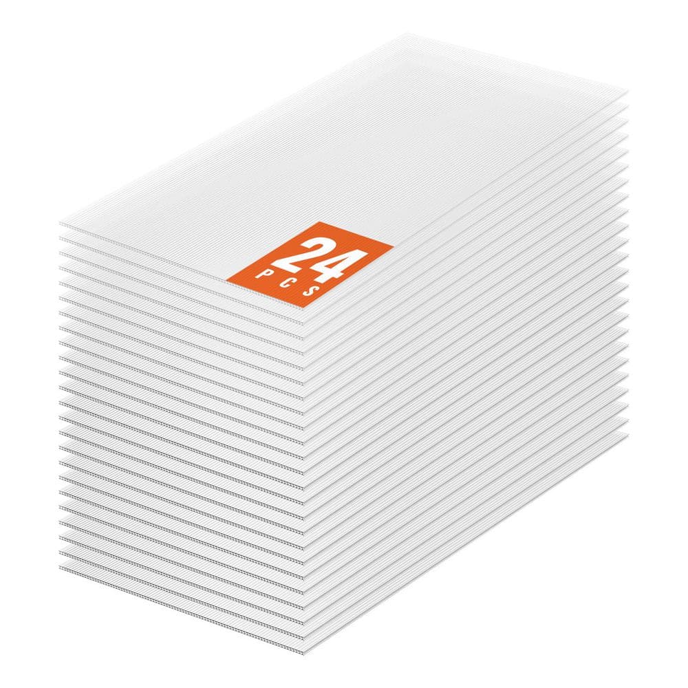 24 Pack Greenhouse Panels, Impact-Resistant Roofing, 1.98 ft. x 3.96 ft. Corrugated Polycarbonate Roof Panel in White price history on PriceWatchPro