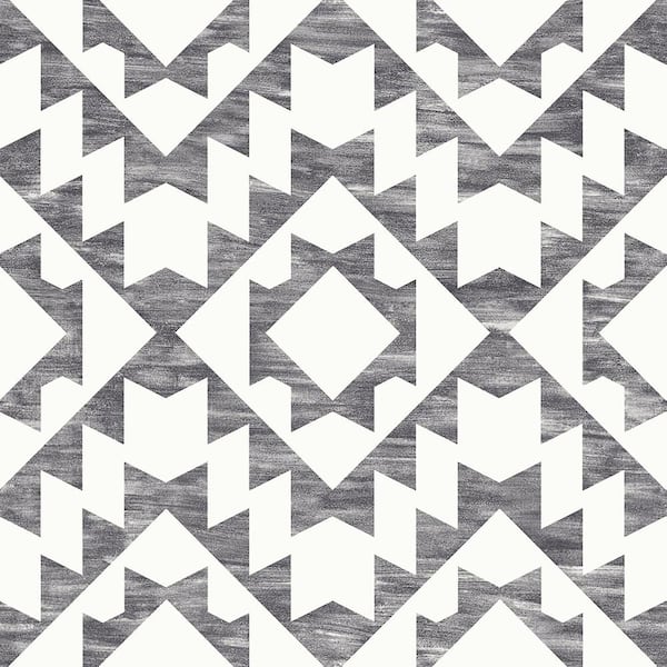 ESTA Home Fantine Black Geometric Paper Strippable Wallpaper (Covers 56.4 sq. ft.)