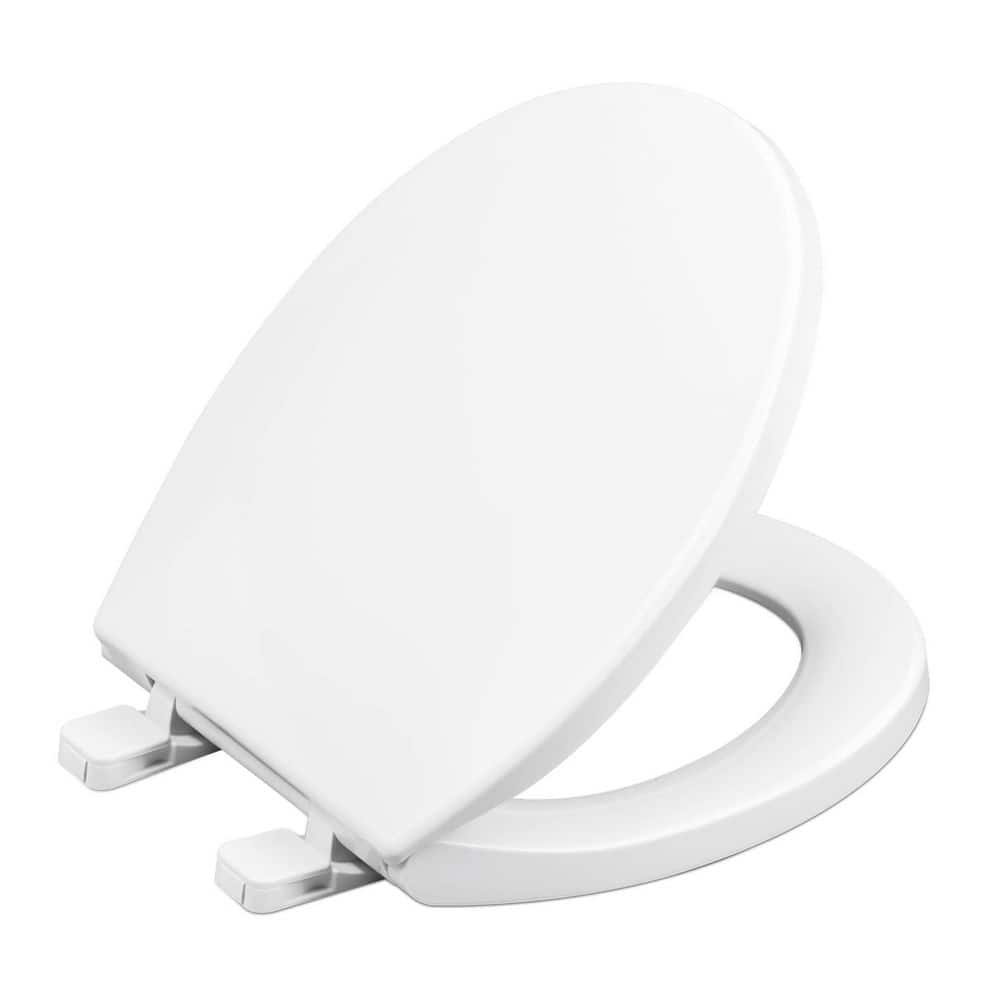 Toilet Seat Round with Slow Close Hinges in White, Four Bumpers, 2 Sets of Parts, Never Loosen and Easily Remove price history on PriceWatchPro