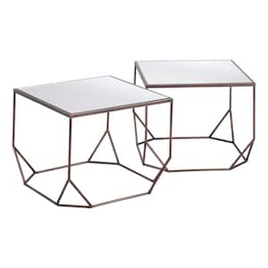 Arzon Collection 20.1 in. Bronze Square Glass Coffee Table