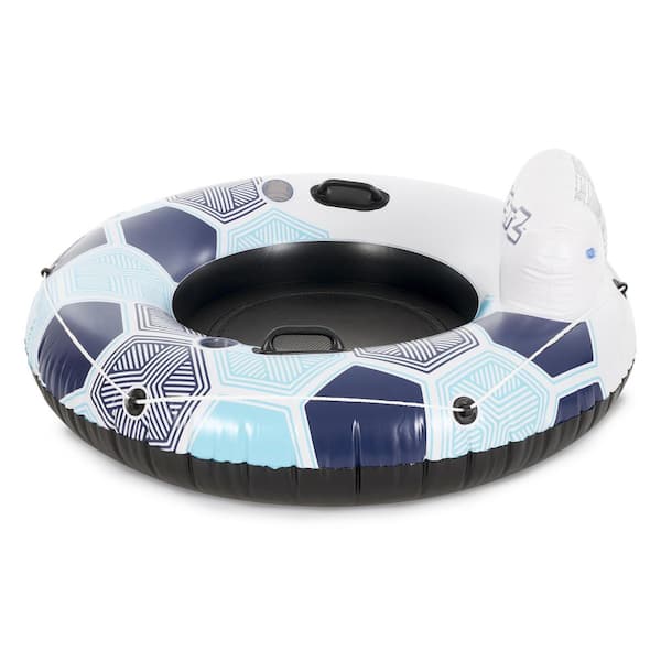 Blue Vinyl Round CoolerZ Rapid Rider Inflatable Blow Up Pool Chair Tube (6-Pack)