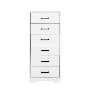 Rustic Ridge White 6-Drawer 18.5 in. D x 23.75 in. W x 51.5 in. H Dresser Chest of Drawers
