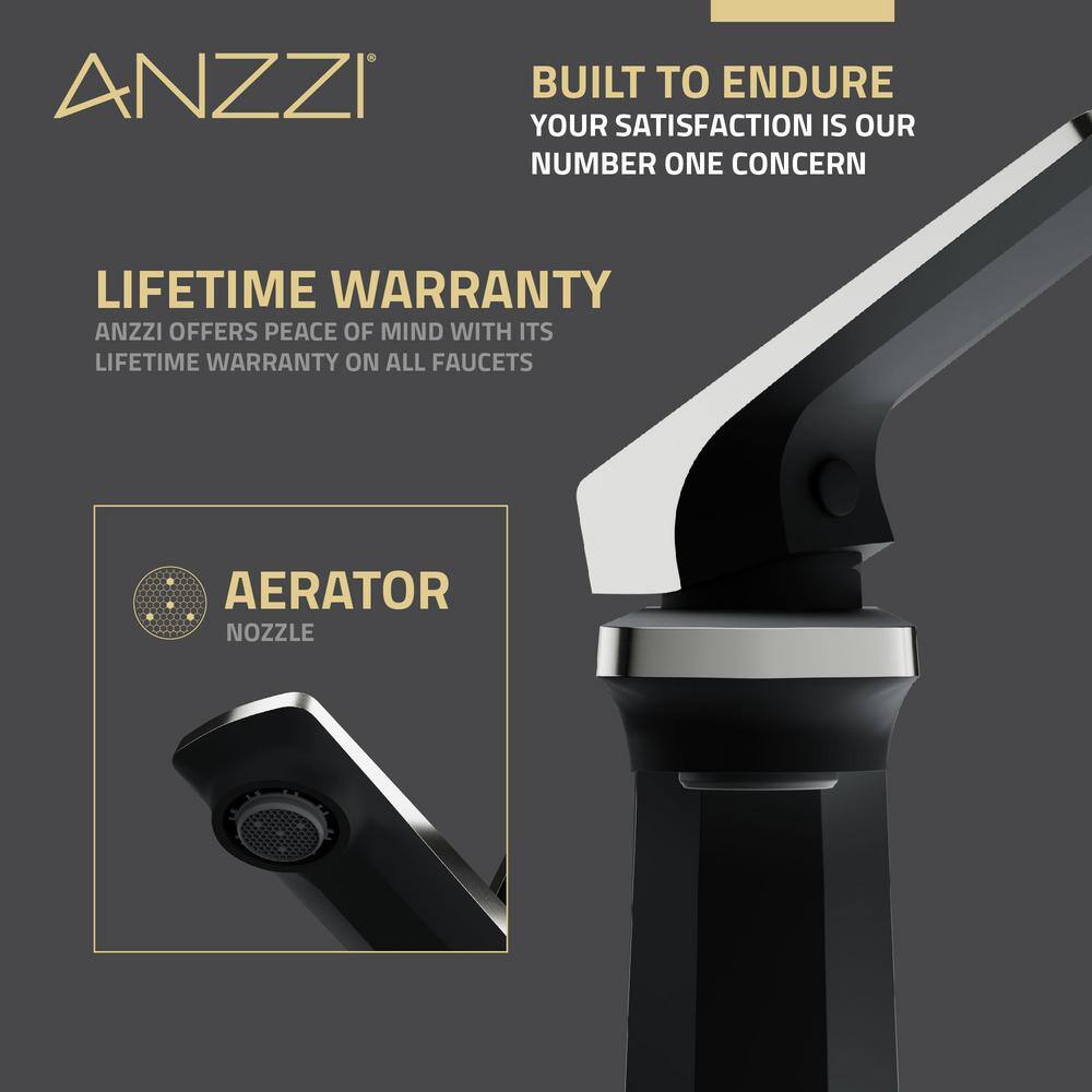 Matte Black and Brushed Nickel Single Handle Bathroom Faucet