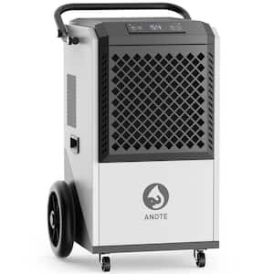 250 pt. 8,000 sq.ft. Commercial Dehumidifier for Basement in. White, High Efficiency Compressor