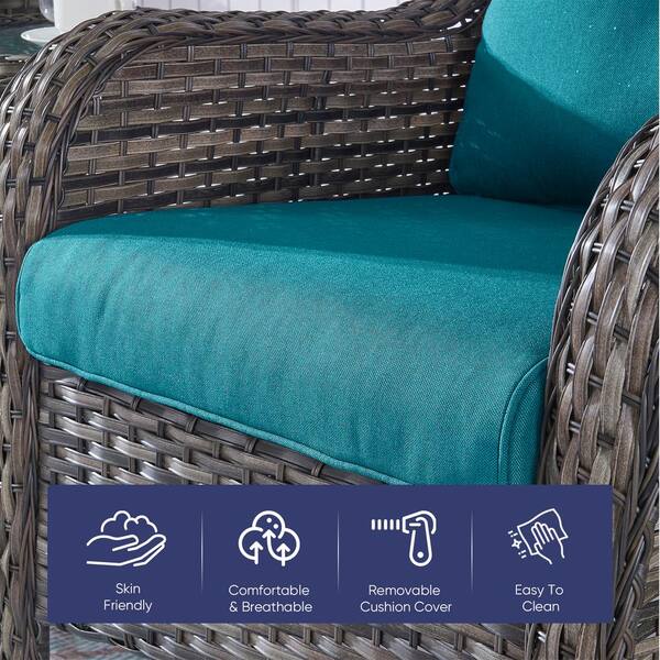 Pocassy 22 in. x 24 in. 2-Piece CushionGuard Outdoor Lounge