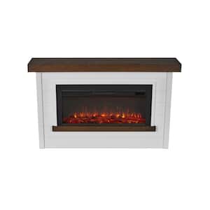 Bernice 67 in. Freestanding Wooden Electric Fireplace in White
