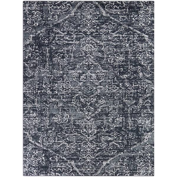 StyleWell Rosehill Blue 8 ft. x 10 ft. Traditional Area Rug