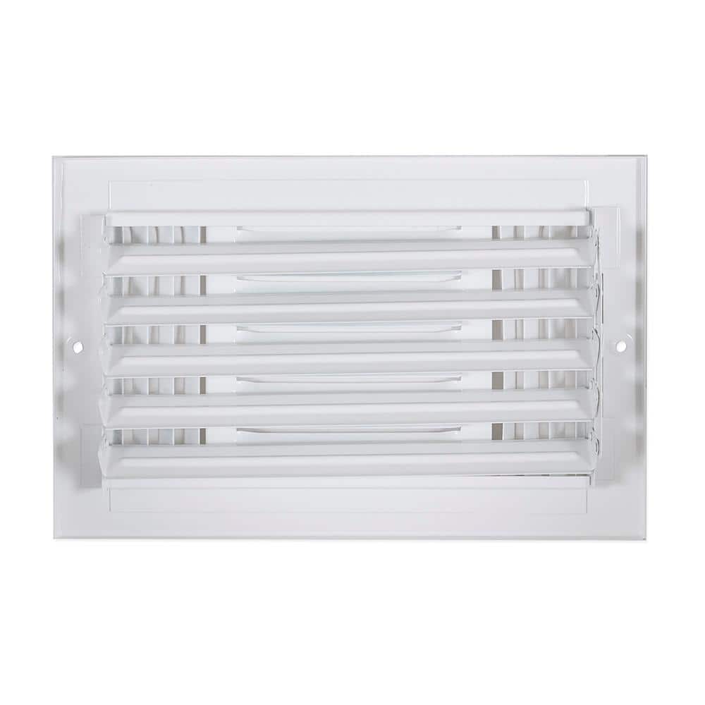 White Powder-Coated Steel Three-Way Ventilation Register