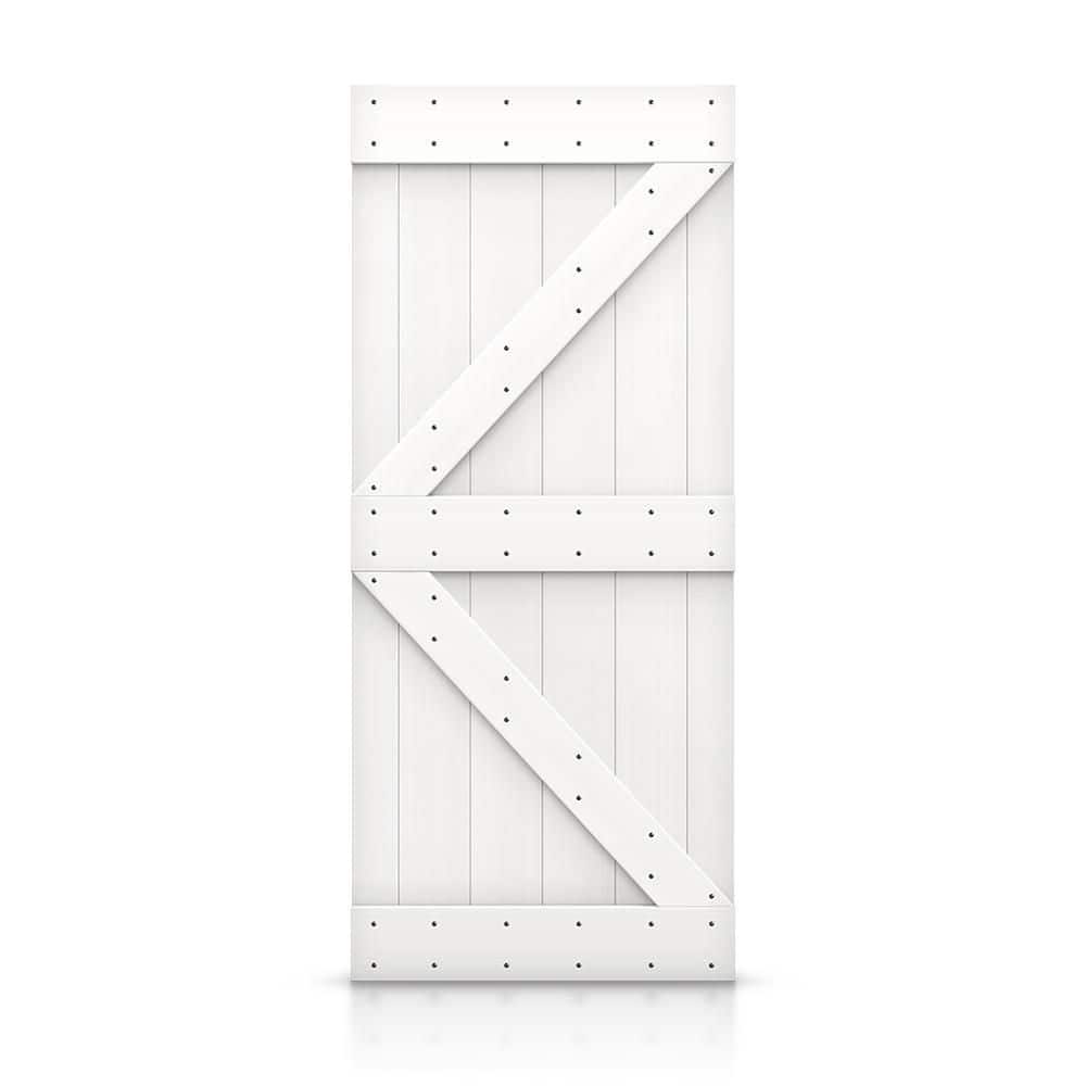 30 in. x 84 in. K Series White DIY Knotty Pine Wood Interior Sliding Barn Door Slab price history on PriceWatchPro