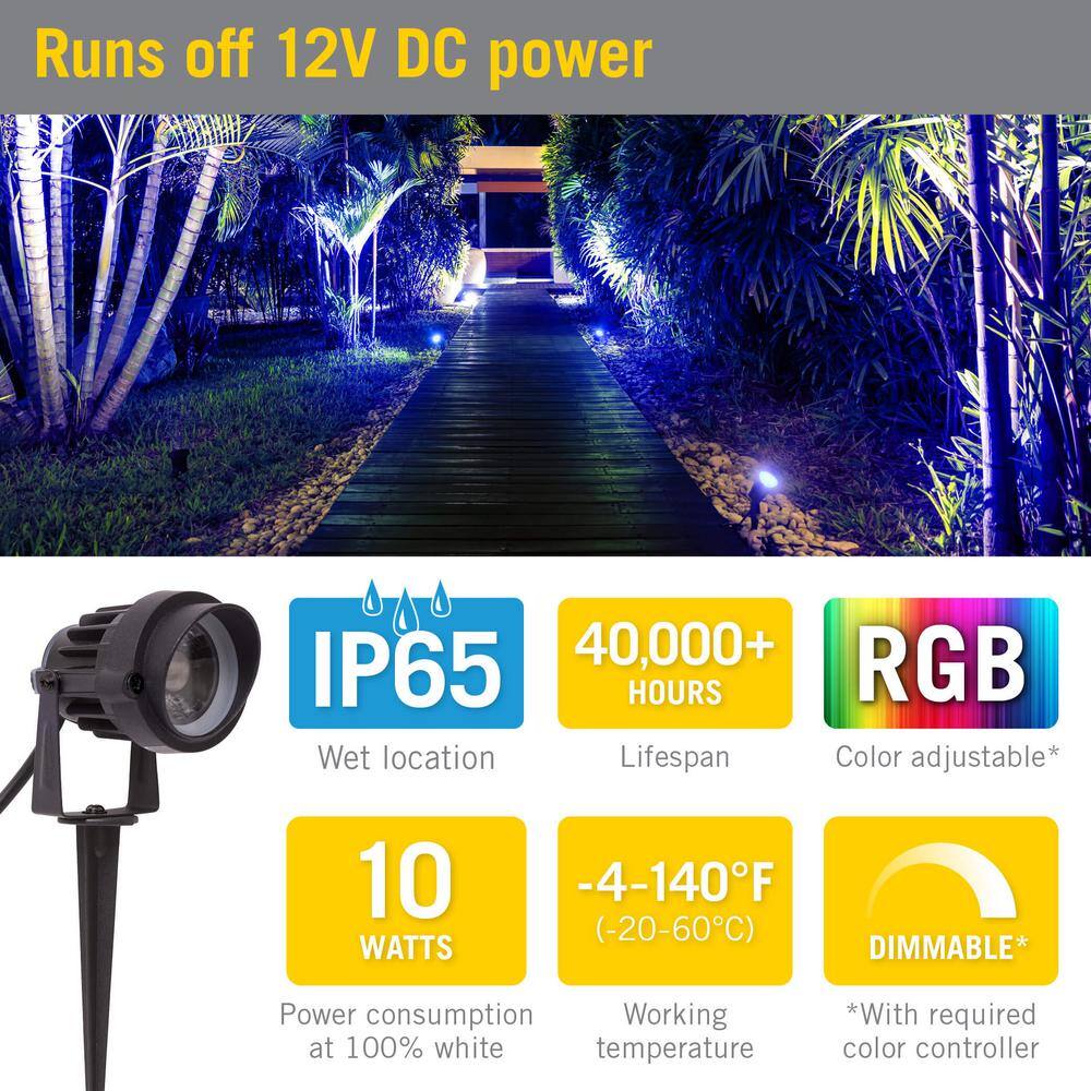Black Aluminum Weather Resistant LED Pathway Spotlight