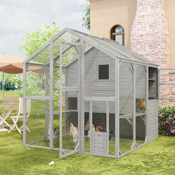 FUFU&GAGA Wooden Rabbit Hutch Bunny Cage Small Animal House, Chicken House Poultry Cage, Cat Cage Kitten Condo-Backyard Run Cage