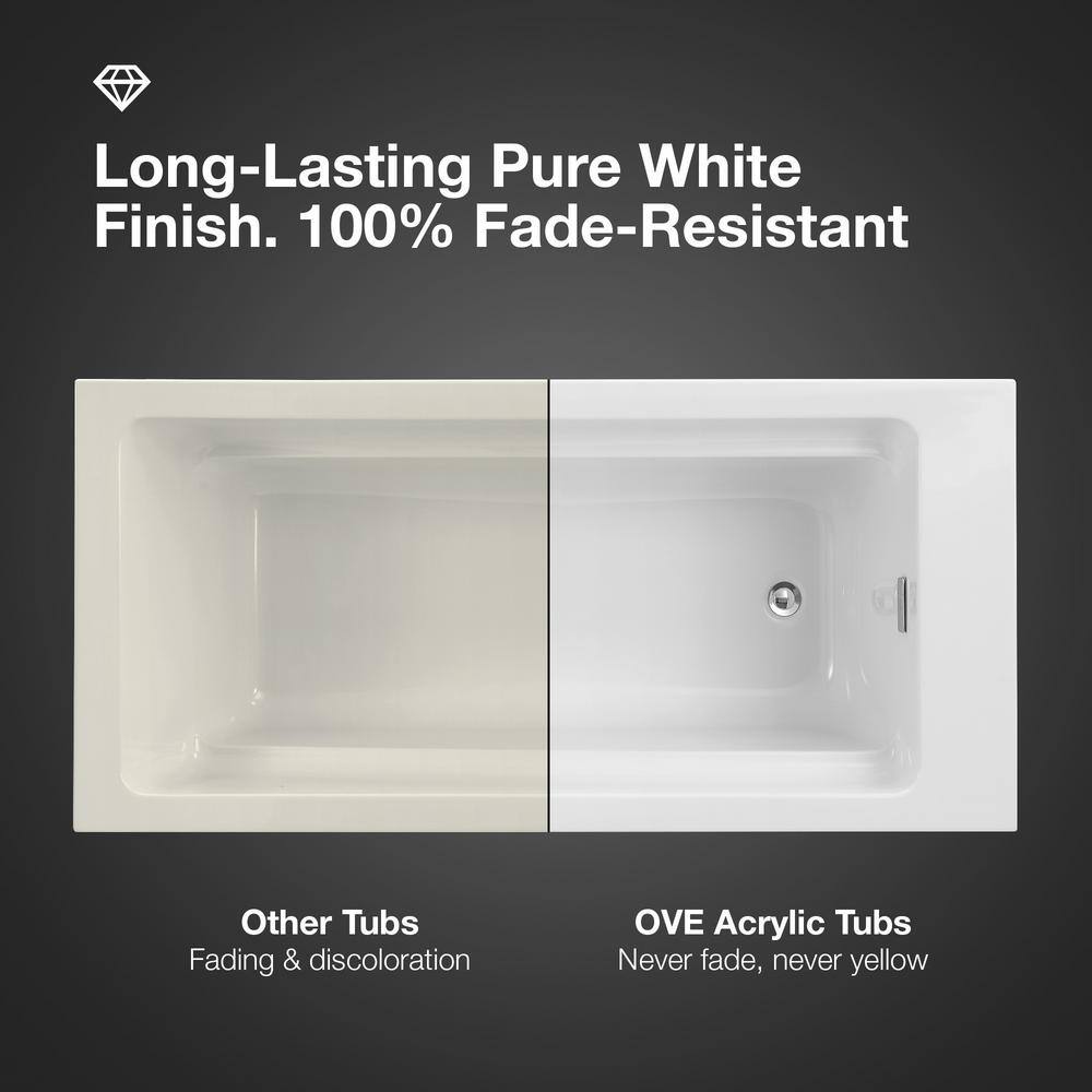 Hudson 69'' White Acrylic Freestanding Soaking Bathtub