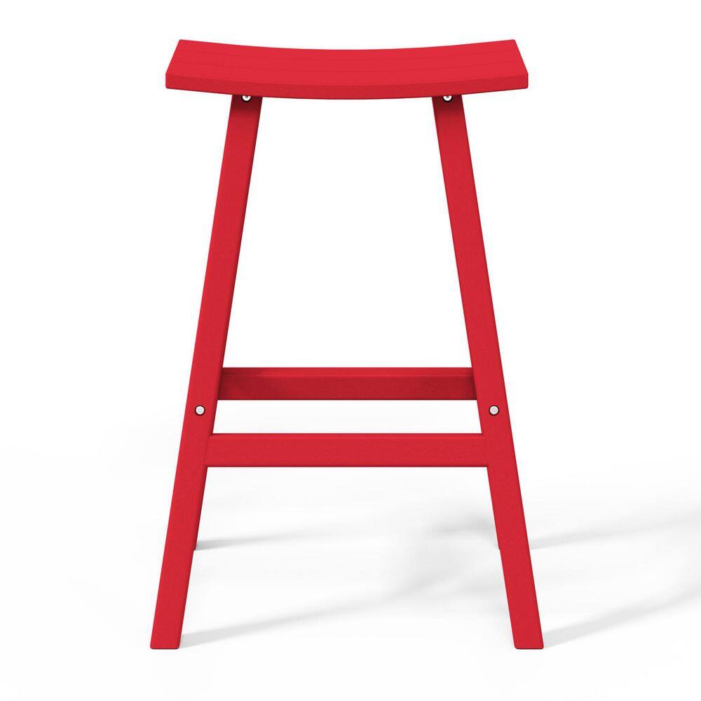 Laguna All-Weather HDPE Curved Saddle Bar Stool 29" Red