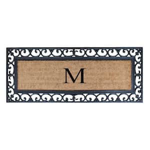 A1HC First Impression Myla 17.7 in. x 47.25 in. Monogrammed Rubber and Coir Monogrammed M Door Mat