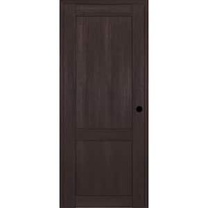 28 in. x 84 in. 2-Panel Shaker Left Hand Veralinga Oak Composite DIY-Friendly Single Prehung Interior Door