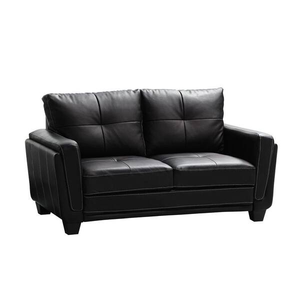 HomeSullivan Black Upholstered Loveseat - DISCONTINUED