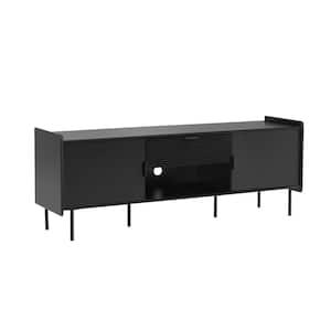 Rainer Modern Black TV Stand Fits Tvs Up To 65" with Drawer and Doors