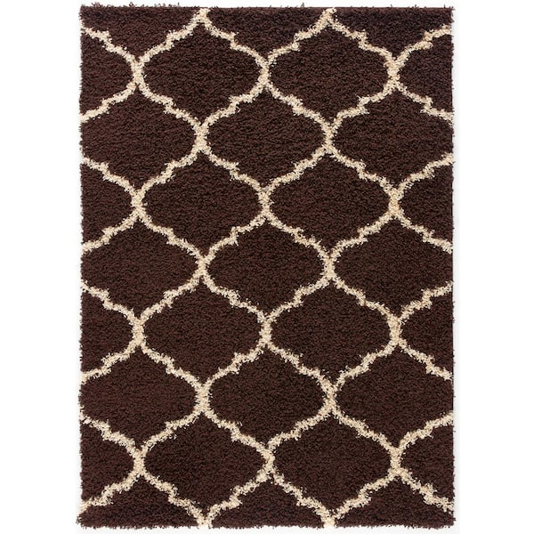 L'Baiet Anabelle Brown 8 ft. x 10 ft. Shag Area Rug