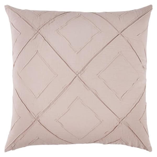 HomeRoots Blush Solid Polyester 20 in. x 20 in. Throw Pillow