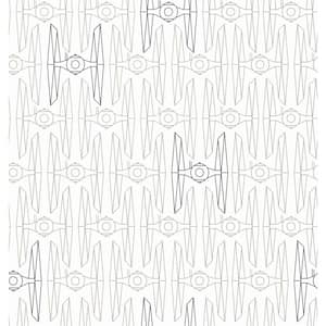 Star Wars White and Grey Tie Fighter Peel and Stick Wallpaper (Covers 28.29 sq. ft.)