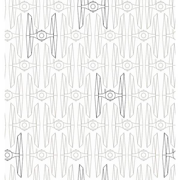 RoomMates Star Wars White and Grey Tie Fighter Peel and Stick Wallpaper (Covers 28.29 sq. ft.)