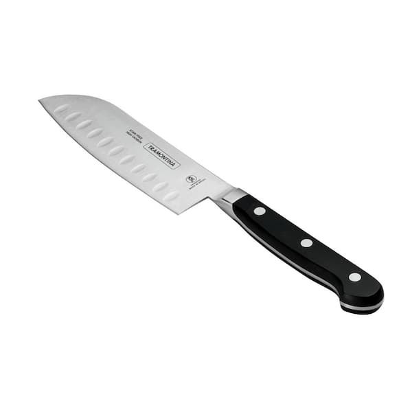 Tramontina Pro Series 5 Inch High-Carbon Steel Full Tang Flate-Edge Forged Santoku Knife with Nylon Handle